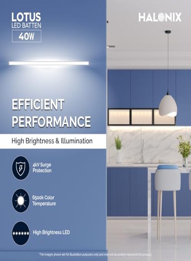 Halonix مصباح هالونيكس LED بقوة 40 واط | مصباح LED بطول 4 أقدام لغرفة المعيشة وغرفة النوم | ضوء أبيض بارد | عبوة من قطعتين - Image 3